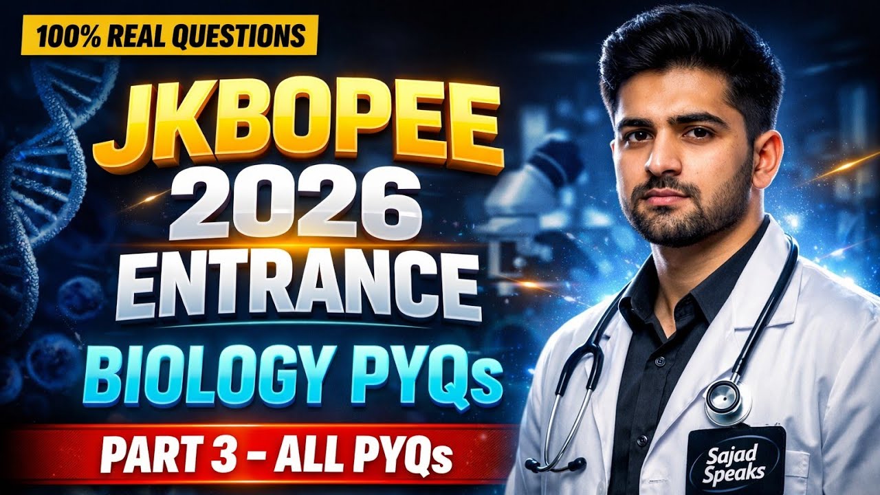 JKBOPEE Bsc Nursing PYQs Series || Biology PYQs Part 3 || JKBOPEE Bsc Nursing Entrance 2026