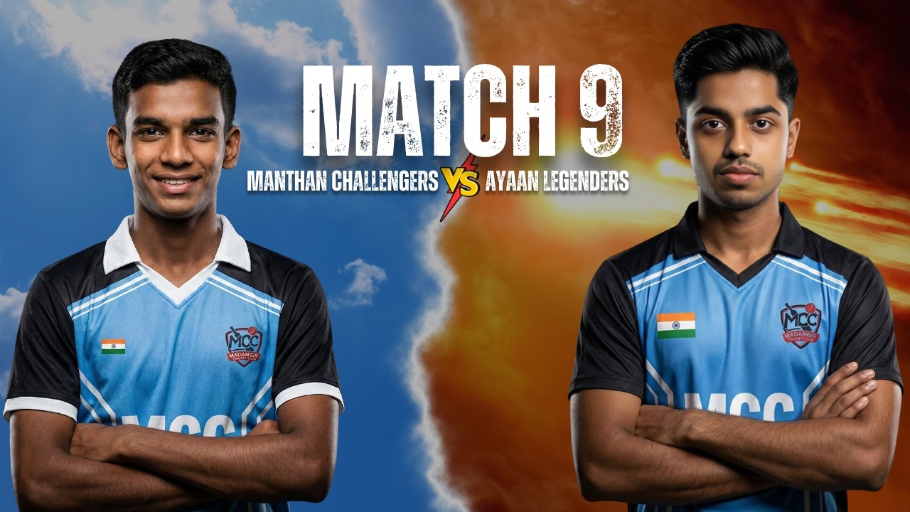 Match 9  :  Manthan Challengers VS Ayaan Legenders || Live || MCC T10 Champions Cup - January 2026