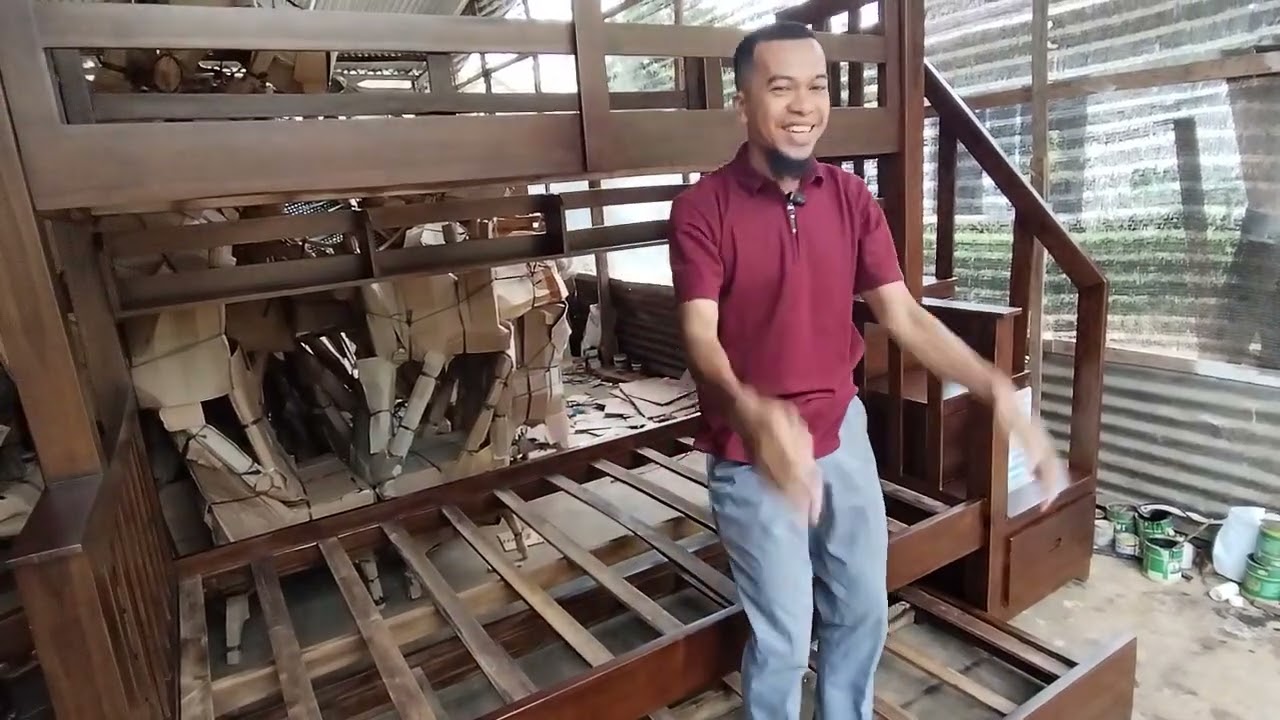 Tempat Tidur Tingkat Kayu Jati Model Minimalis