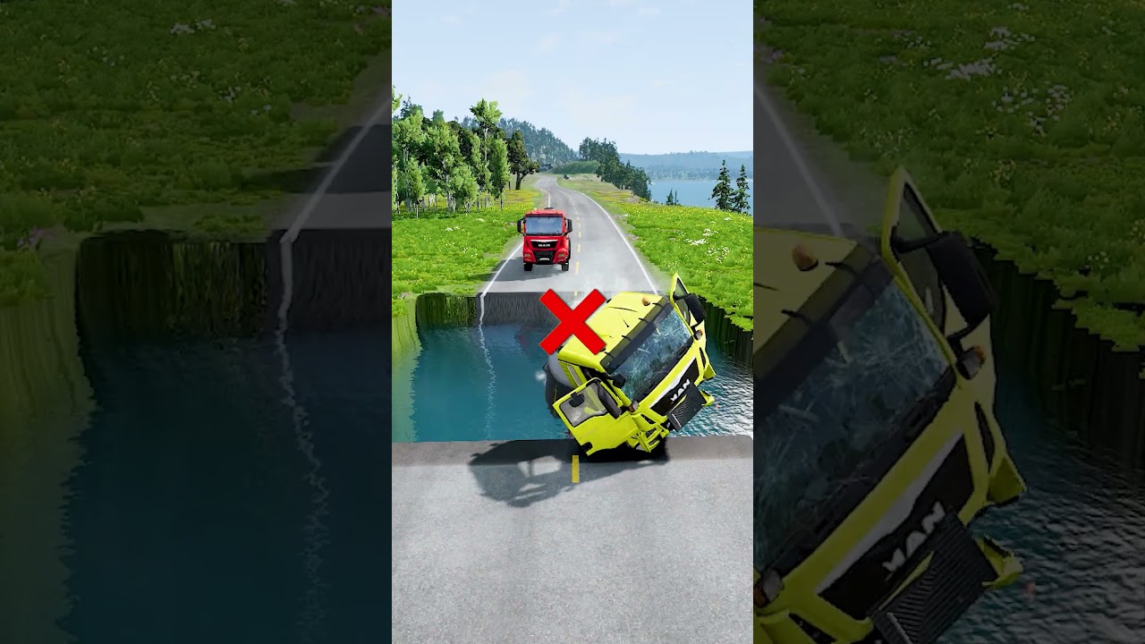 Tanker trucks vs Large water pit #105 | BeamNG Peak | #monstertruck #beamngcrash