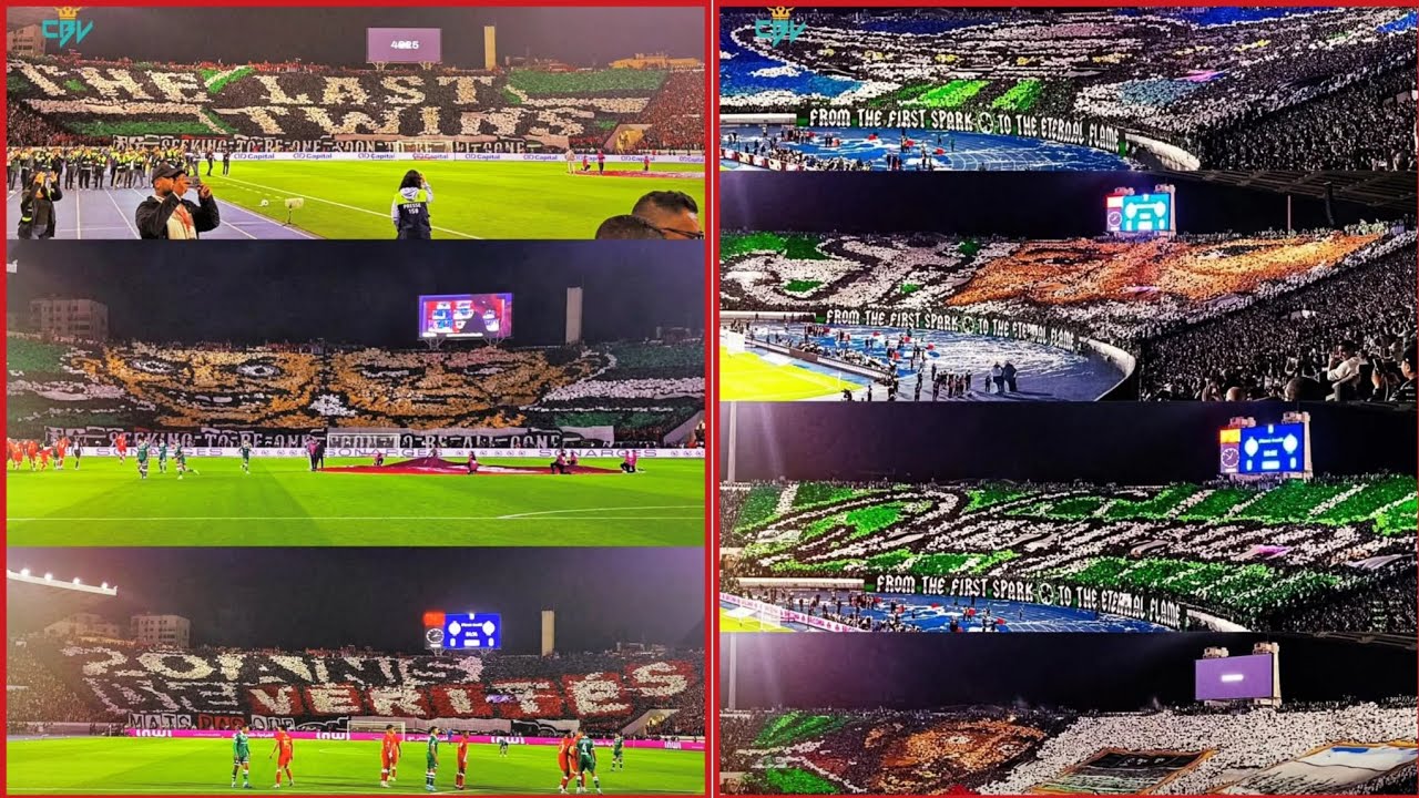 Wydad Casablanca vs Raja Casablanca, Derby Casablanca: A Great Show! Amazing tifos from Fans 🇲🇦