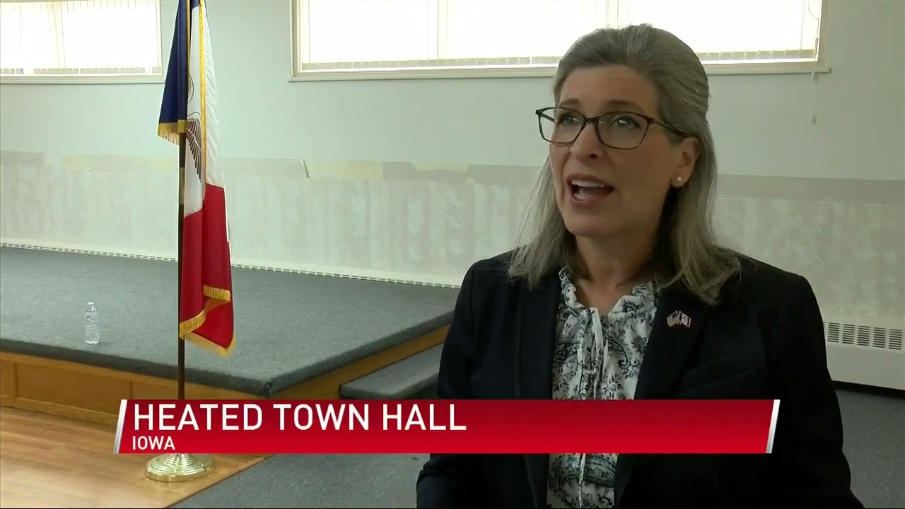 Senator Joni Ernst stops in North Iowa for heated town hall