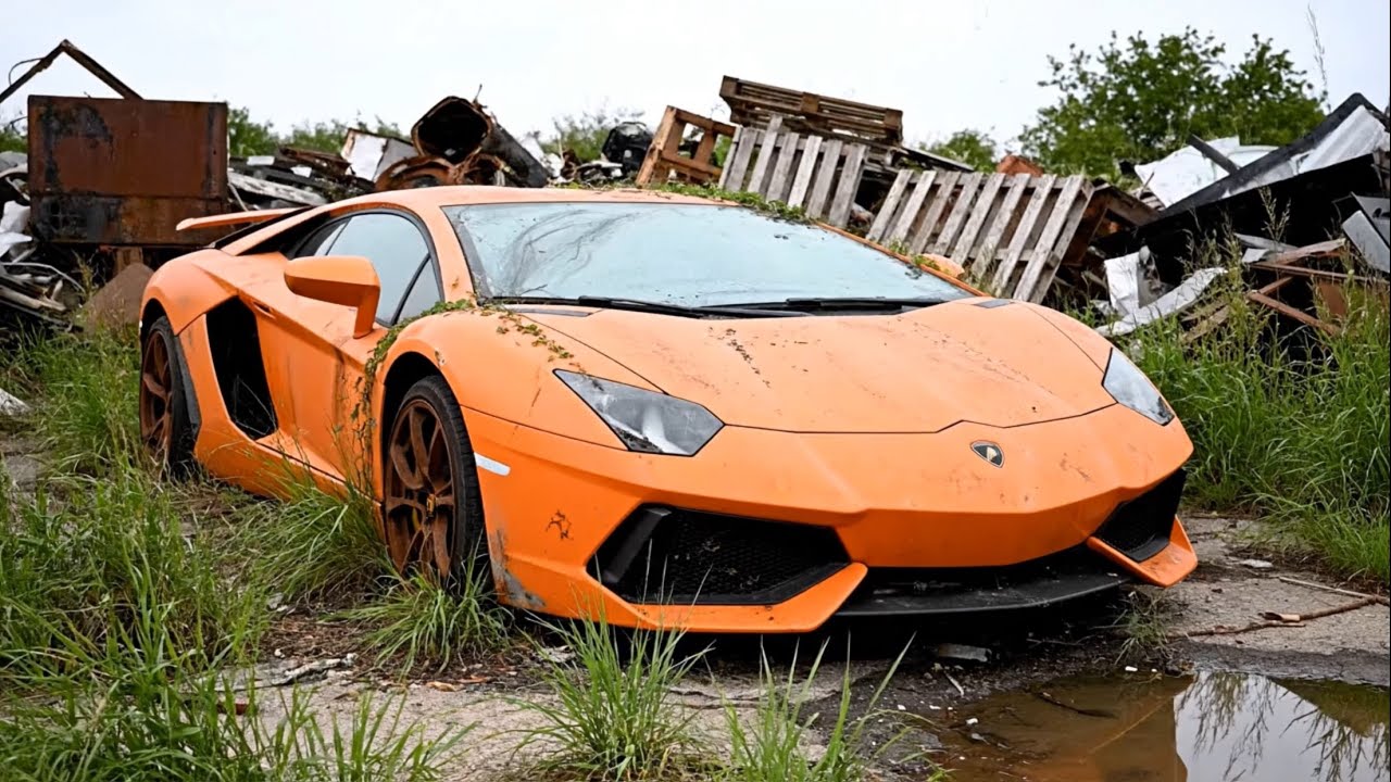 Abandoned Lamborghini Aventador Restoration — 15 Minute Full ASMR Rebuild to Factory New
