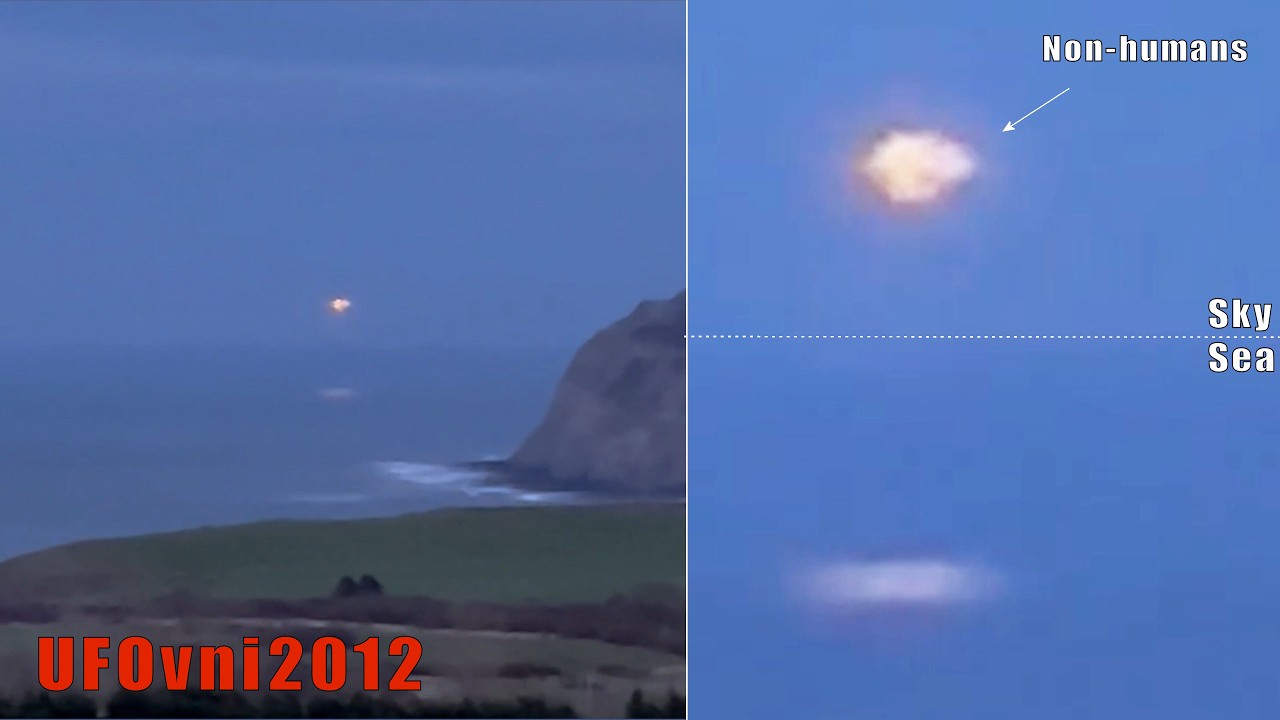 Regardez un myst&eacute;rieux OVNI appara&icirc;tre au-dessus de la mer, de la plage de Skinningrove 16/03/26