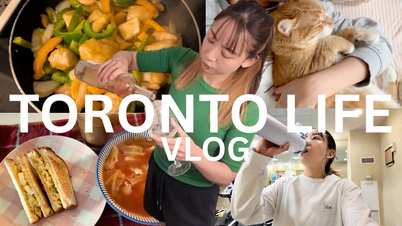 cozy days living alone in Toronto | ended up being an even day｜workout, home recipe, chill night 