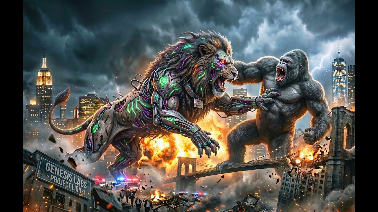 Lab-Mutant Lion vs King Kong — City Destroyed in a Giant Beast Showdown (Cinematic Fight)