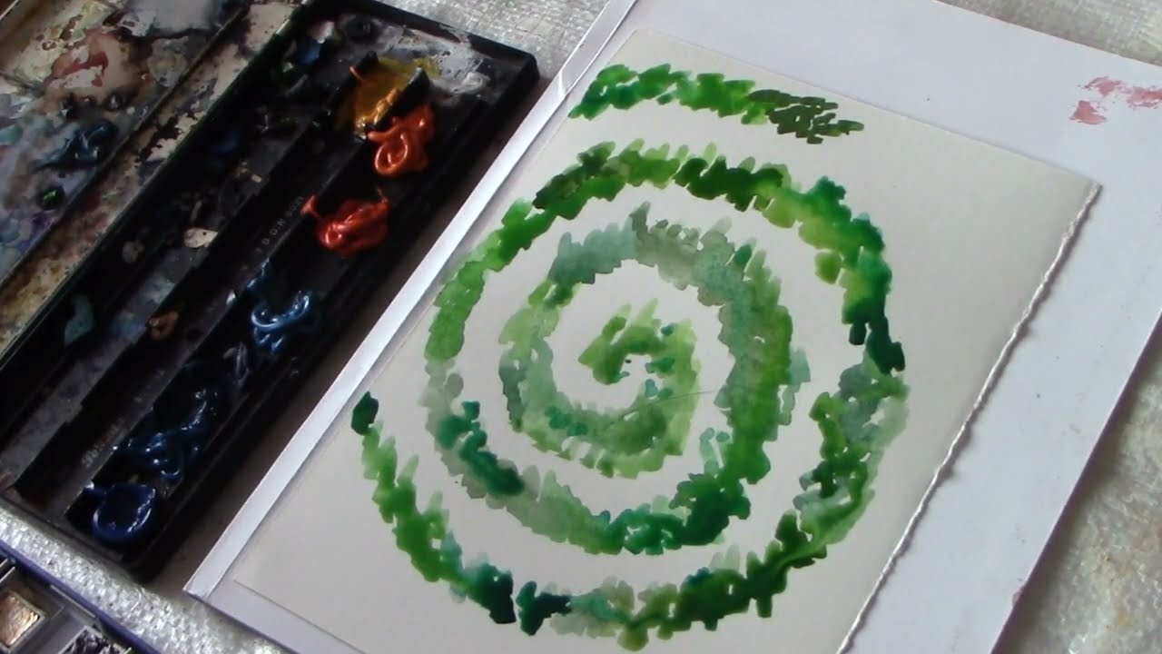 Spiral...look and relax..watercolor,calming art,Mixed media,Zentangle, Doodle, SandysArt 