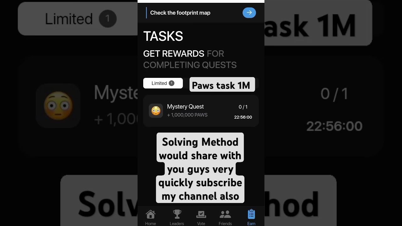 Paws task solved for 1M coin's mystery quest #paws #Shorts #YouTubeShorts #miningbot  #viralvideo