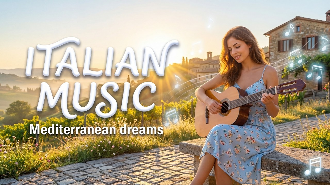 Relaxing Italian Guitar Music | Cinque Terre Views with Italian Girl Acoustic Chill