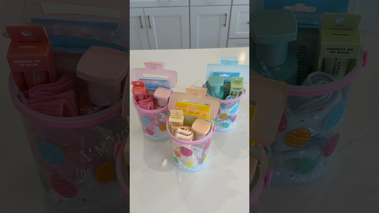 spring baskets for besties! 🩵🌸🐣 #asmr #spring #easterbasket #easter #aesthetic #satisfying