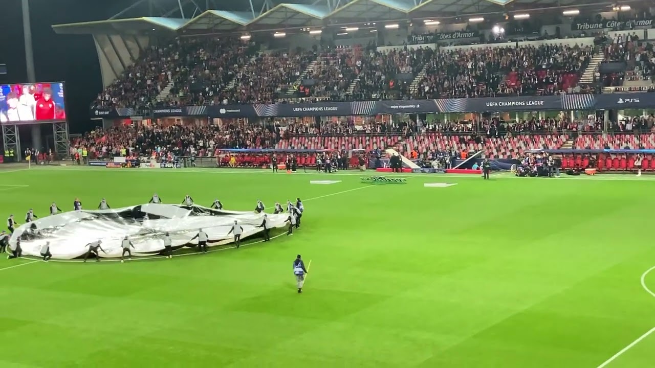 Première entrée de Brest SB29 en Ligue des Champions sur l’hymne #frisson #ucl #sb29