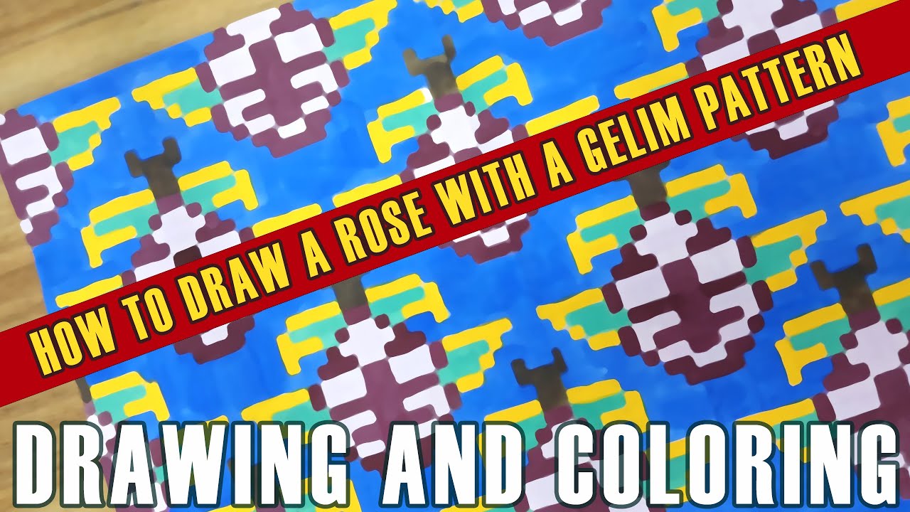 How to Draw a Rose with a Gelim Pattern | Unique Art Tutorial