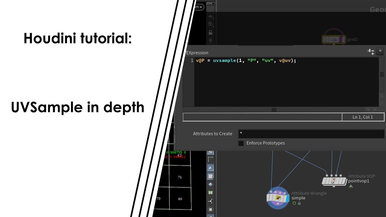 Houdini tutorial: UVSample - point deform with uvs method