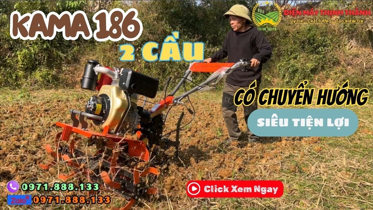 Chi Tiết Cấu Tạo & Hướng Dẫn Sử Dụng Máy Xới Đất KaMa 2 Cầu 186 Chính Hãng