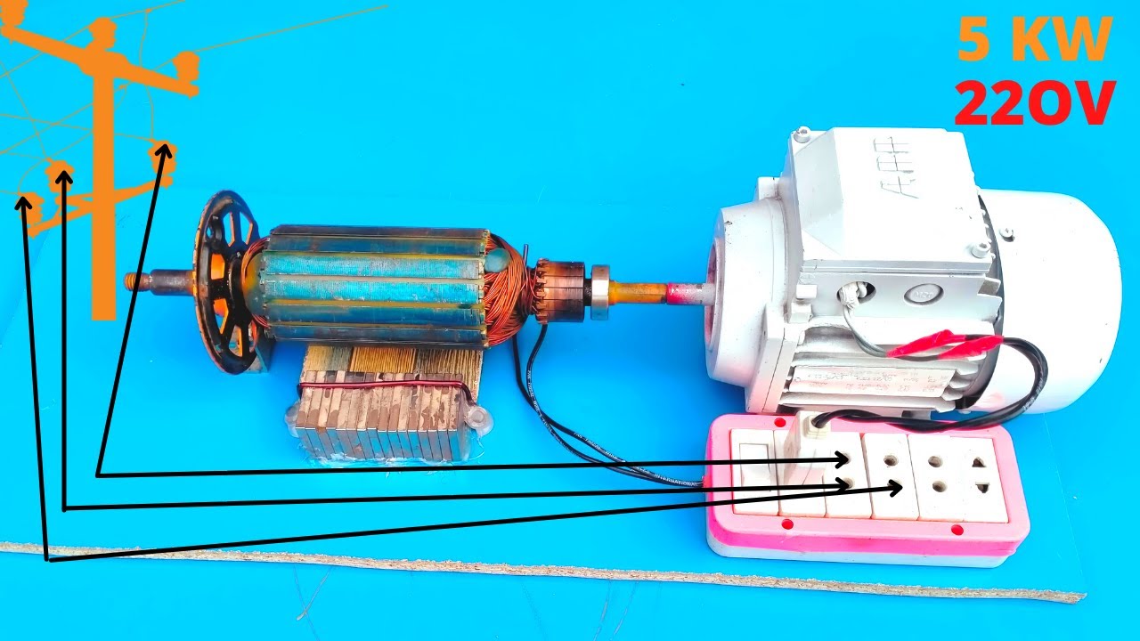 How To Generate Homemade Infinite energy with 220v DC Motor Rotor & AC Motor