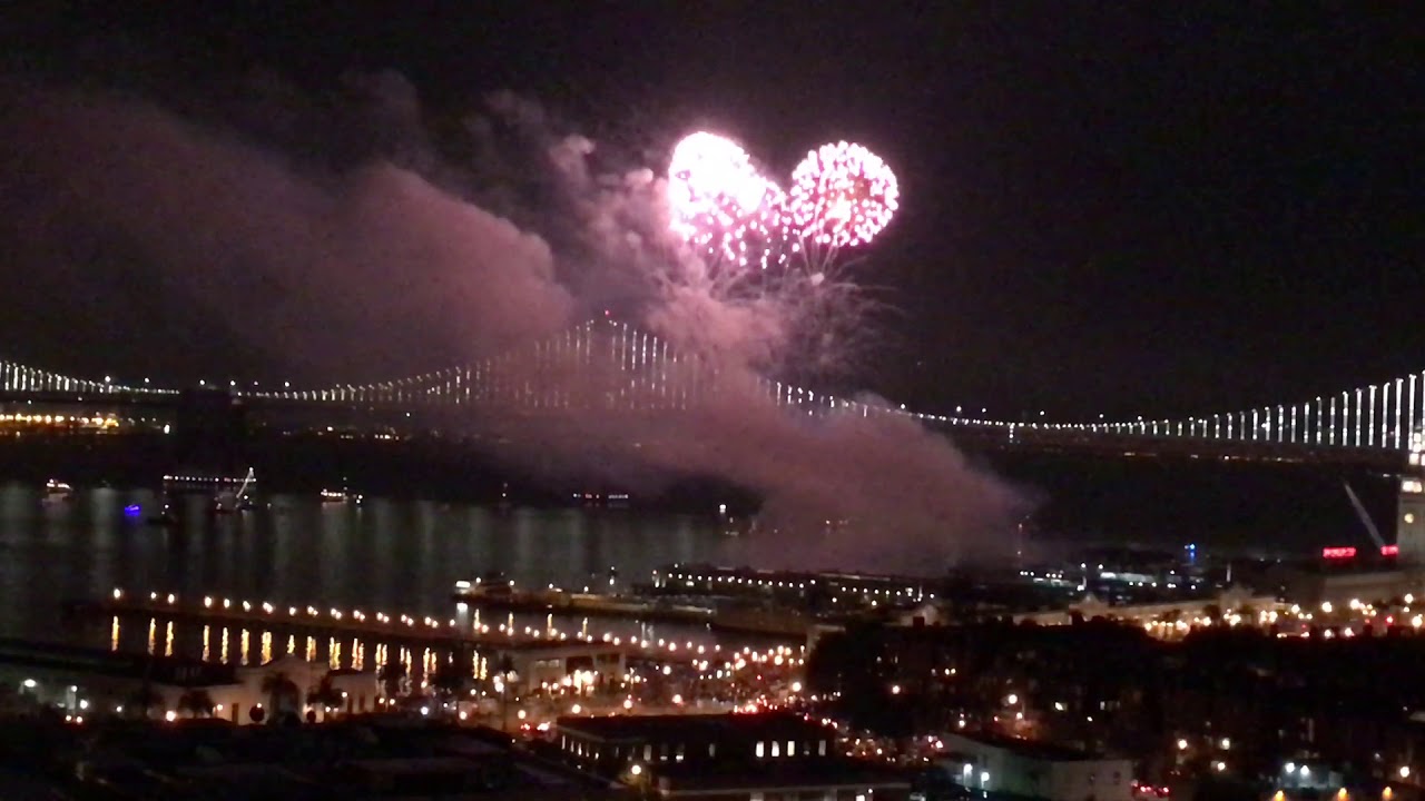 New Year’s Fireworks Bay Bridge San Francisco 2018
