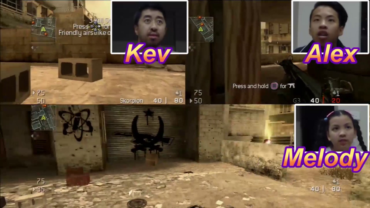 Call of Duty 4 Modern Warfare - Multiplayer Splitscreen with Alex and Melody