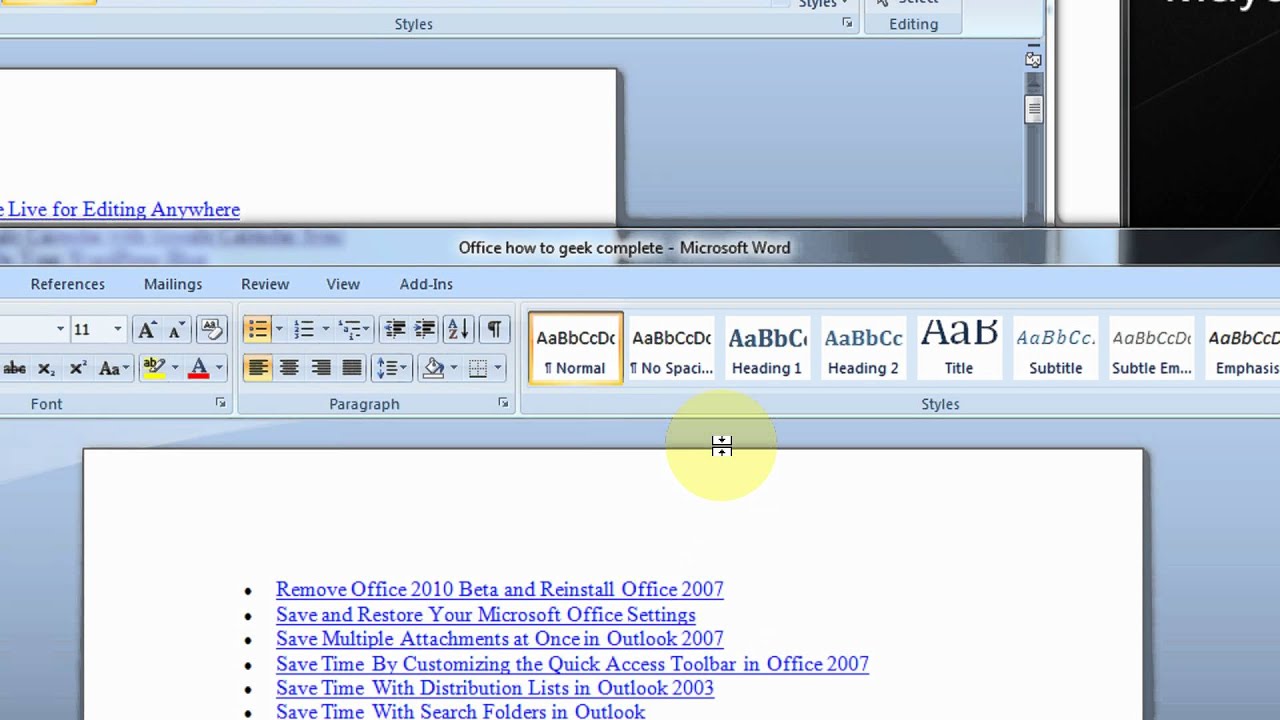 Synchronous Scrolling in Word 2007 for easier Editing Step By Step Tutorial