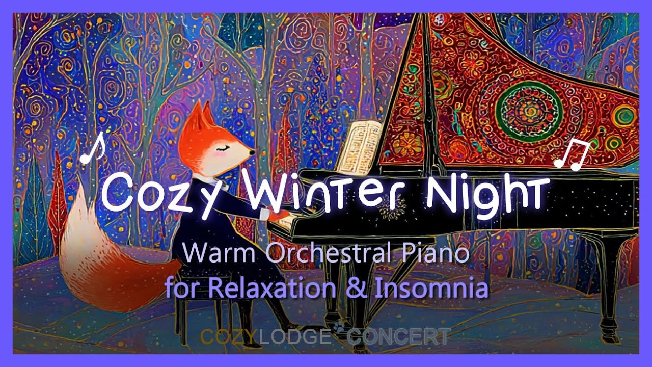 🌙 Cozy Winter Night ❄️ 4-Hour Warm Orchestral Piano for Relaxation & Insomnia 🌙