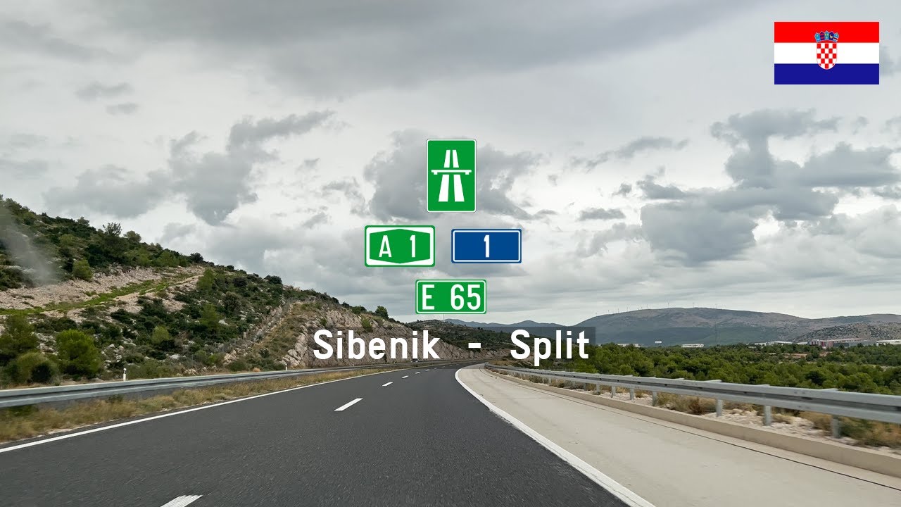 Driving in Croatia: Autocesta A1 E65 & D1 from Šibenik to Split