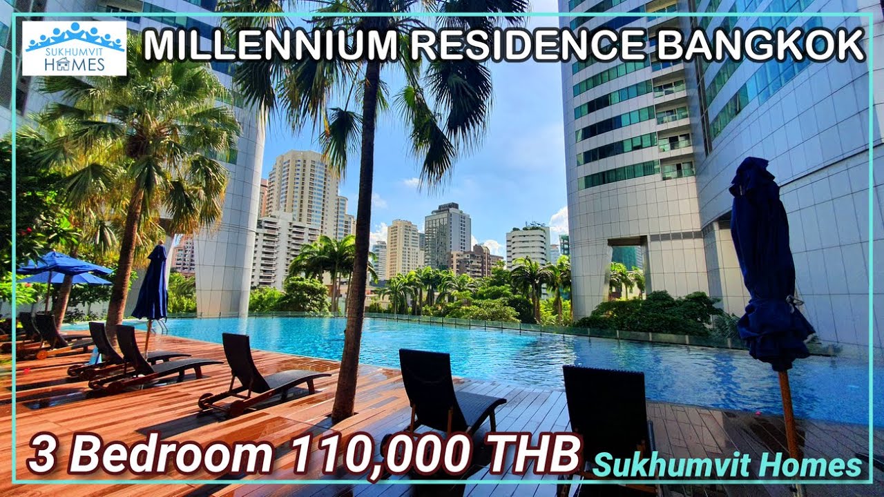 12th Floor Luxury Condo 2+1 Bedroom Millennium Residence Bangkok 75,000 THB