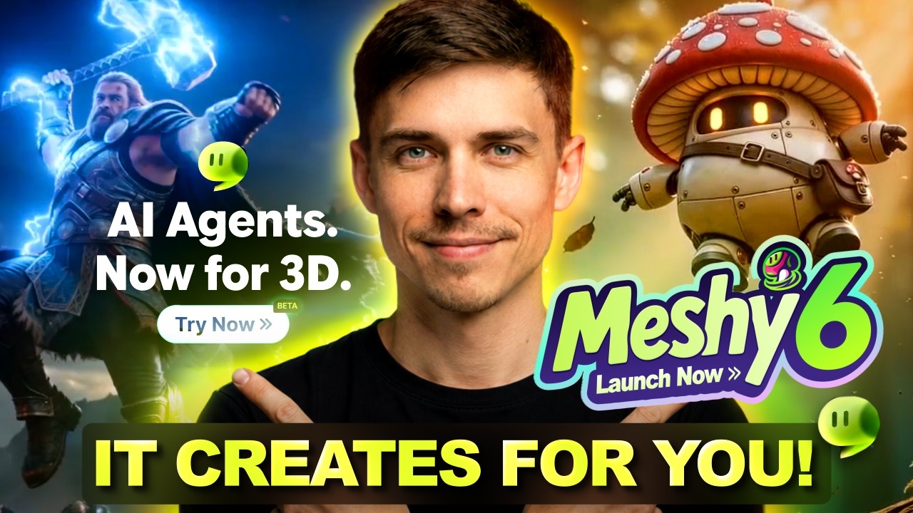 Meshy AI: Как создавать 3D-модели по тексту за секунды! (Лучший в мире ИИ-генератор 3D-моделей)