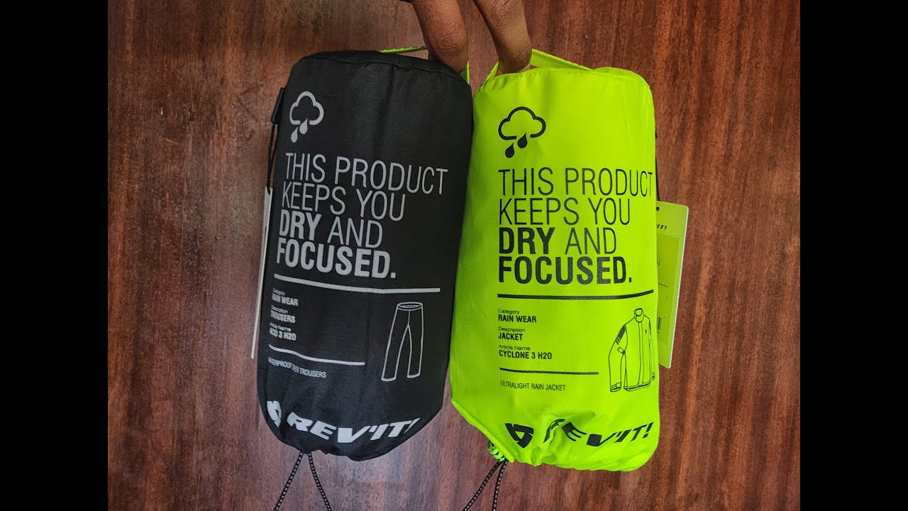 REV'IT! Acid 3 H2O rain pants & Cyclone 3 H2O rain jacket Unboxing
