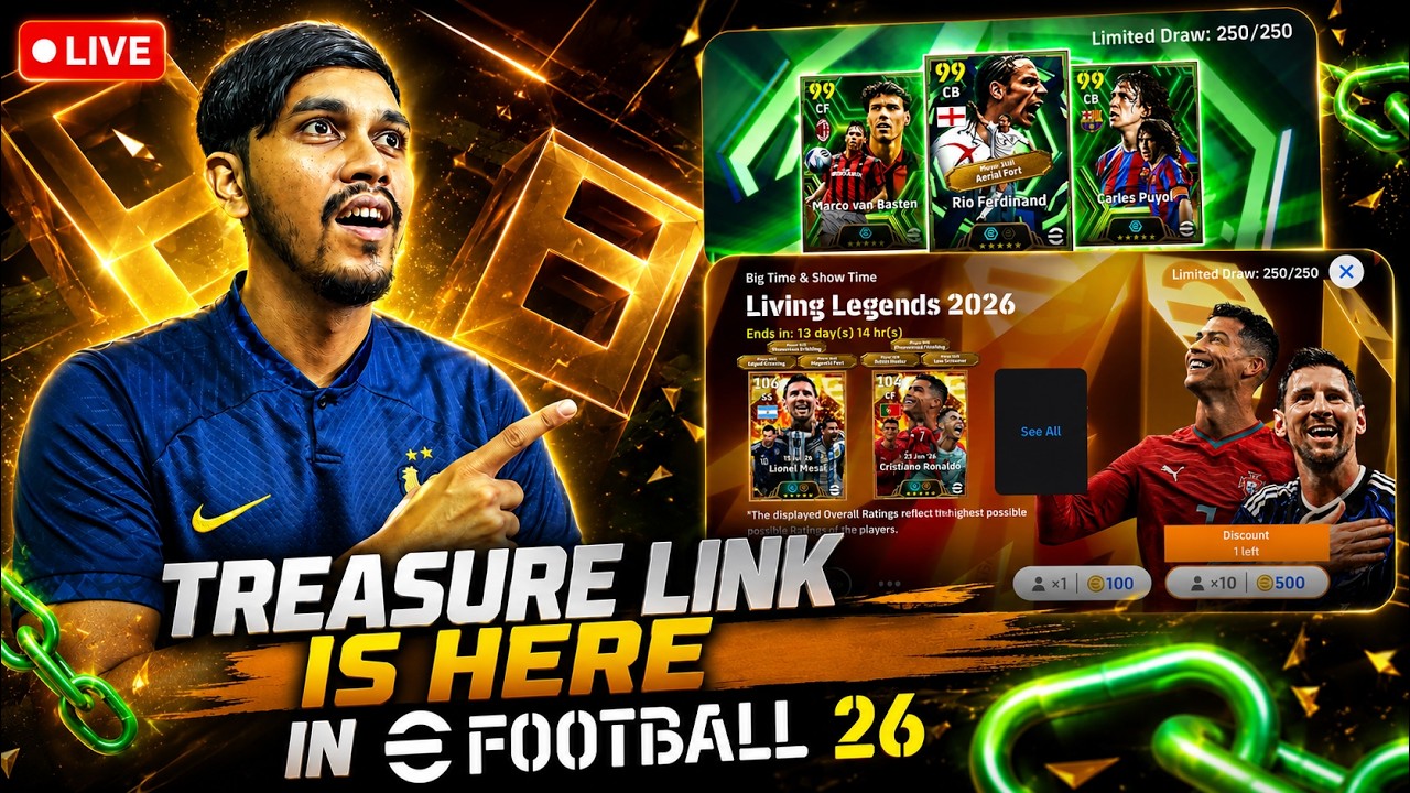 efootball 26 EPIC LIVING LEGENDS 2026 Pack Opening + LETS GRIND FOR TREASURE LINK | LIVE