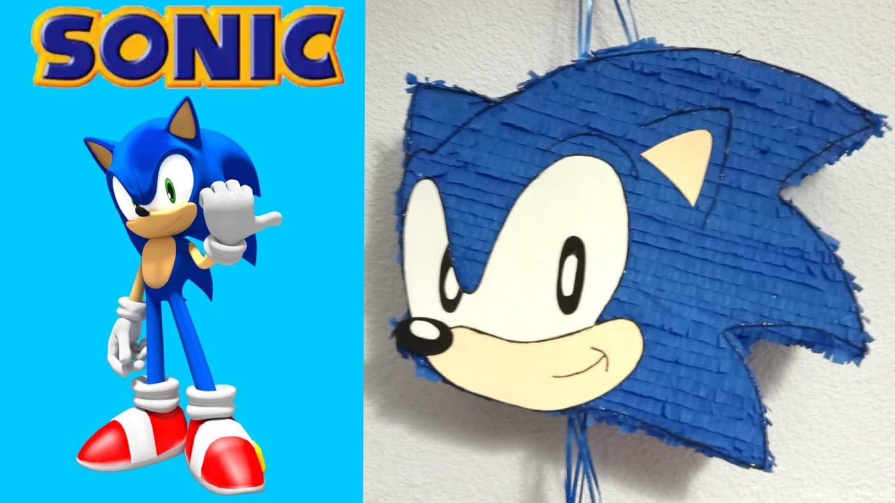 Piñata SONIC paso a paso FÁCIL 🔵 Cómo hacer piñatas de sonic CON CARTÓN 🎉🎮