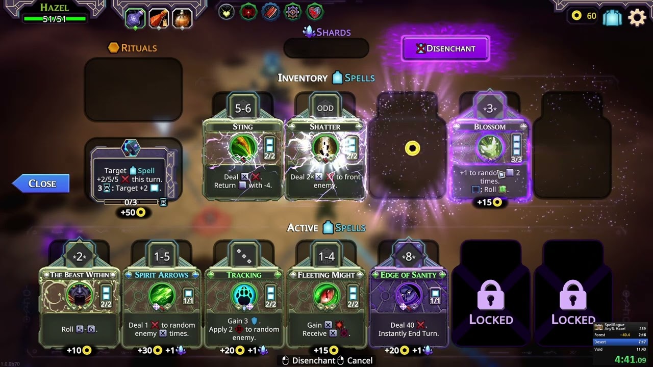 SpellRogue any% 9:55 speedrun