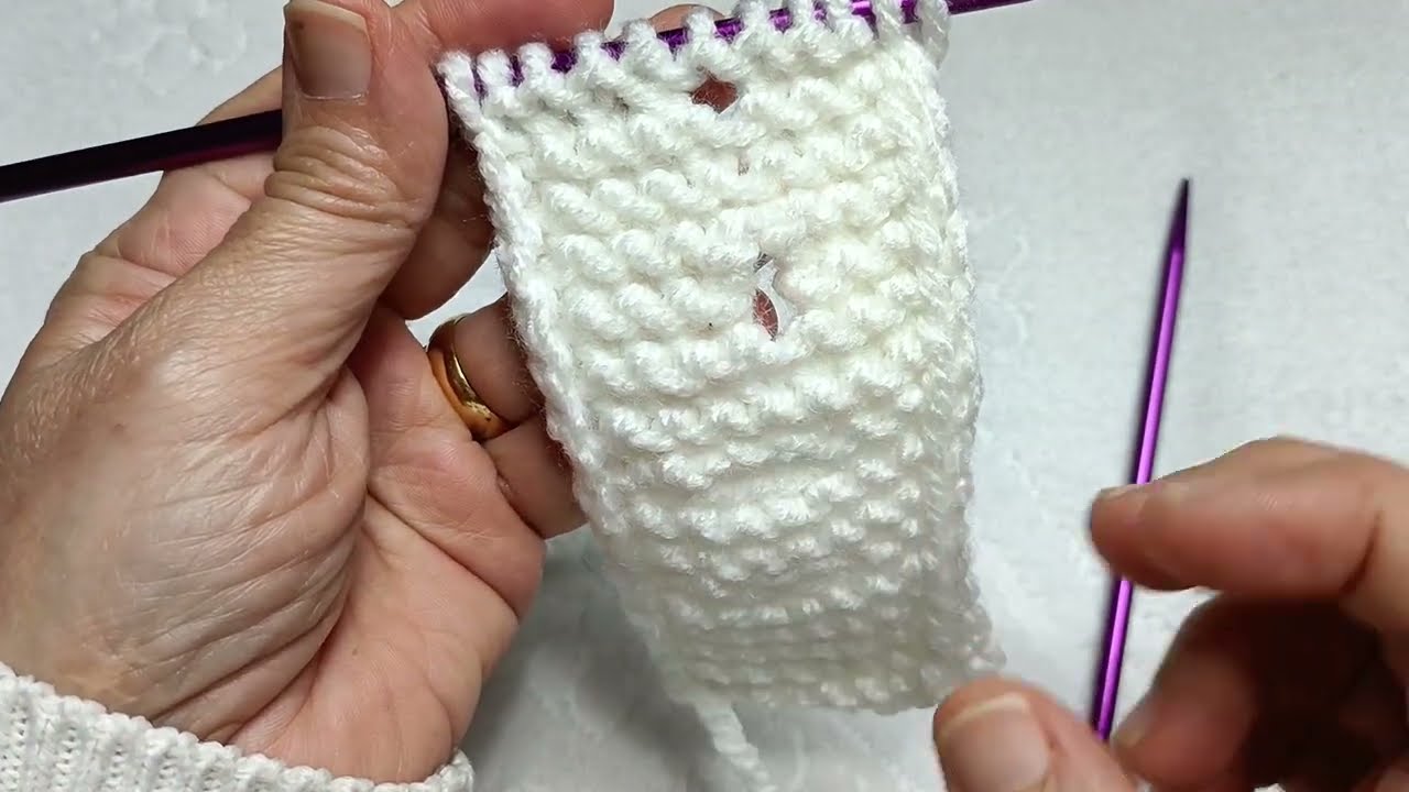 örgüde ilik açma tekniği Yatay,dikey, küçük(buttonhole technique)