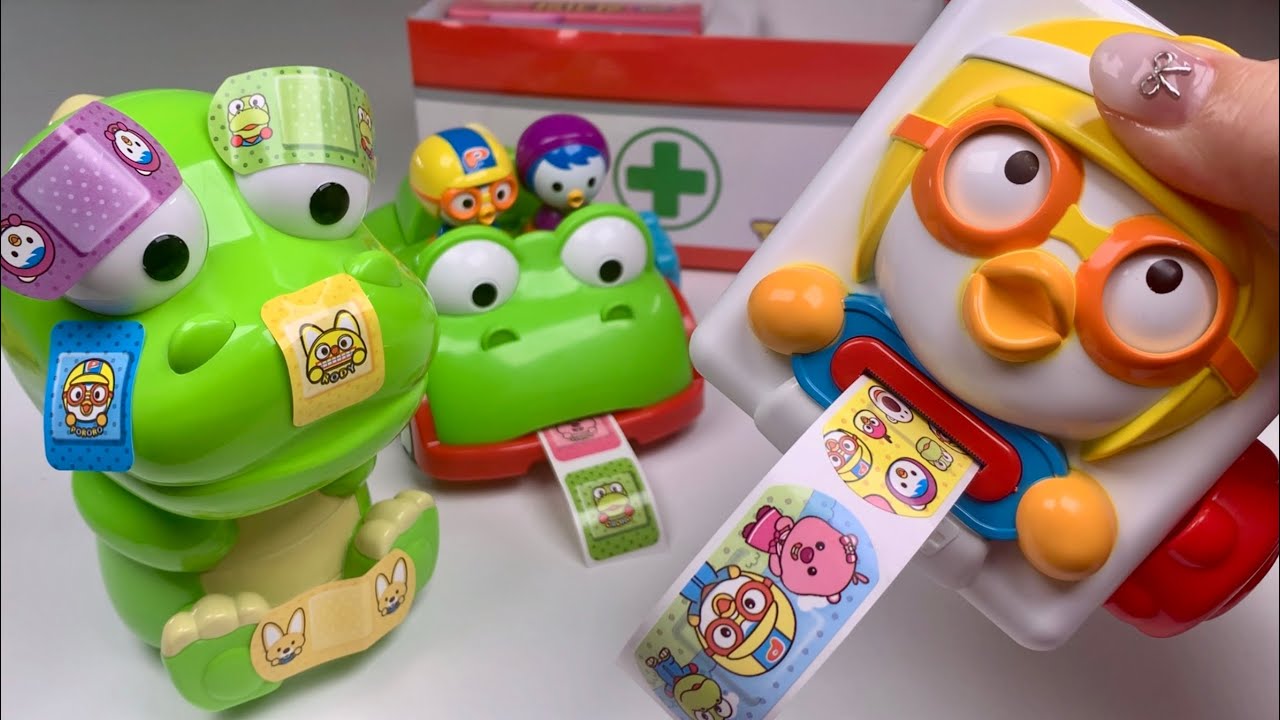 [🐰toy ASMR🐰] Pororo Band-Aids Sticker Medicine Box & Sticker Maker Toys Satisfying Unboxing 🔇Nomusic