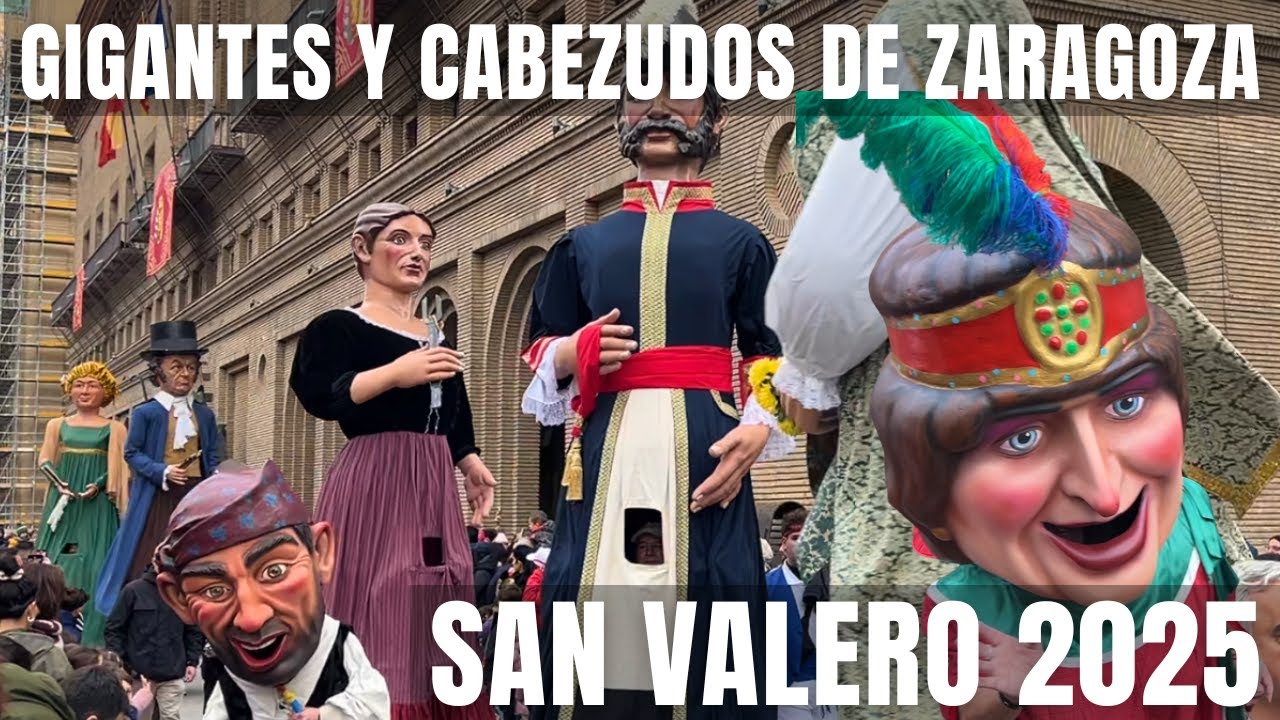 Gigantes y Cabezudos en Zaragoza por San Valero 2025