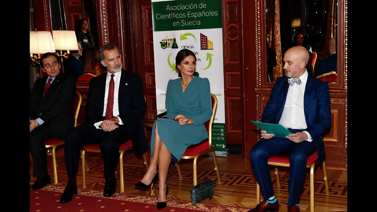 Encuentro de SS.MM. los Reyes con miembros de la Asociación de Científicos Españoles en Suecia.