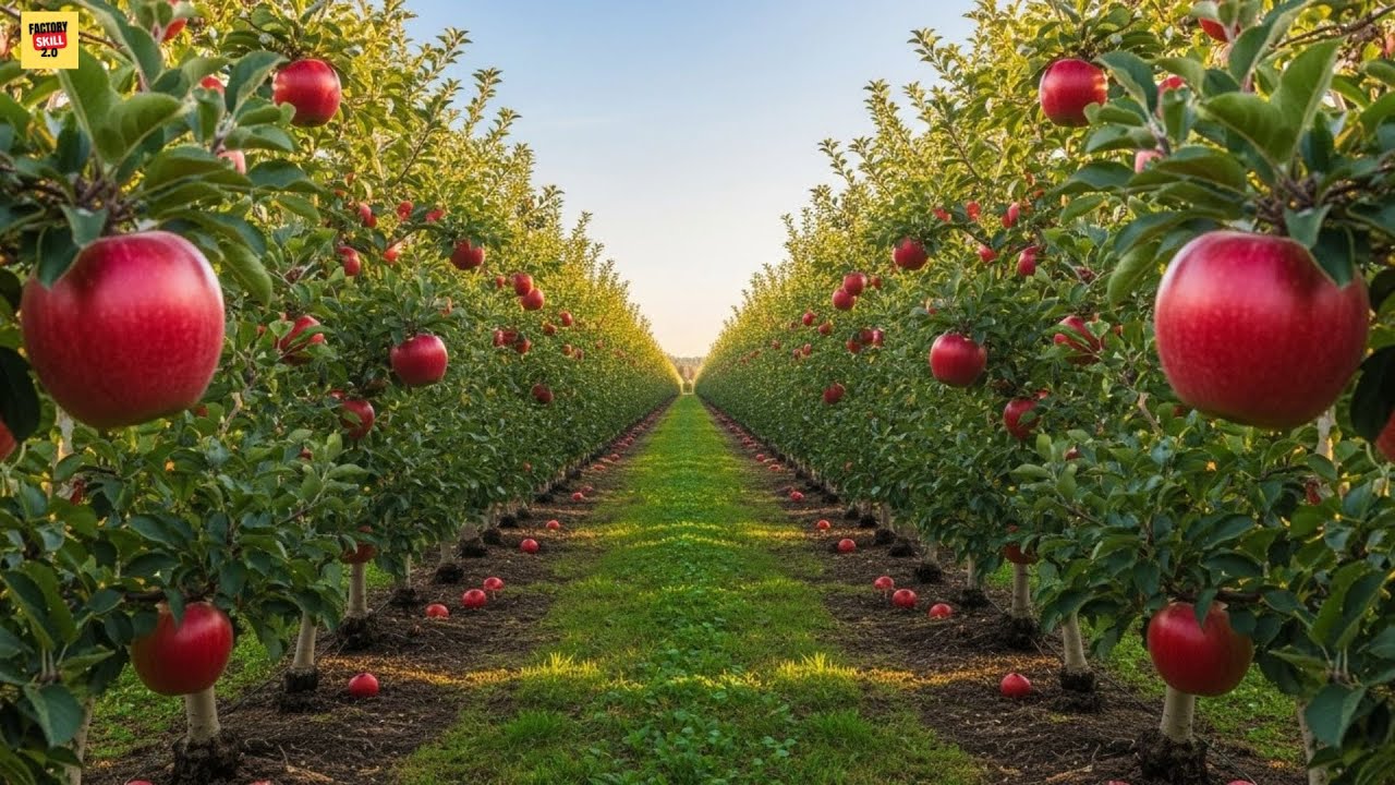 🍎 Inside an Apple Farm: From Orchard to Harvest (Full Farming Process)