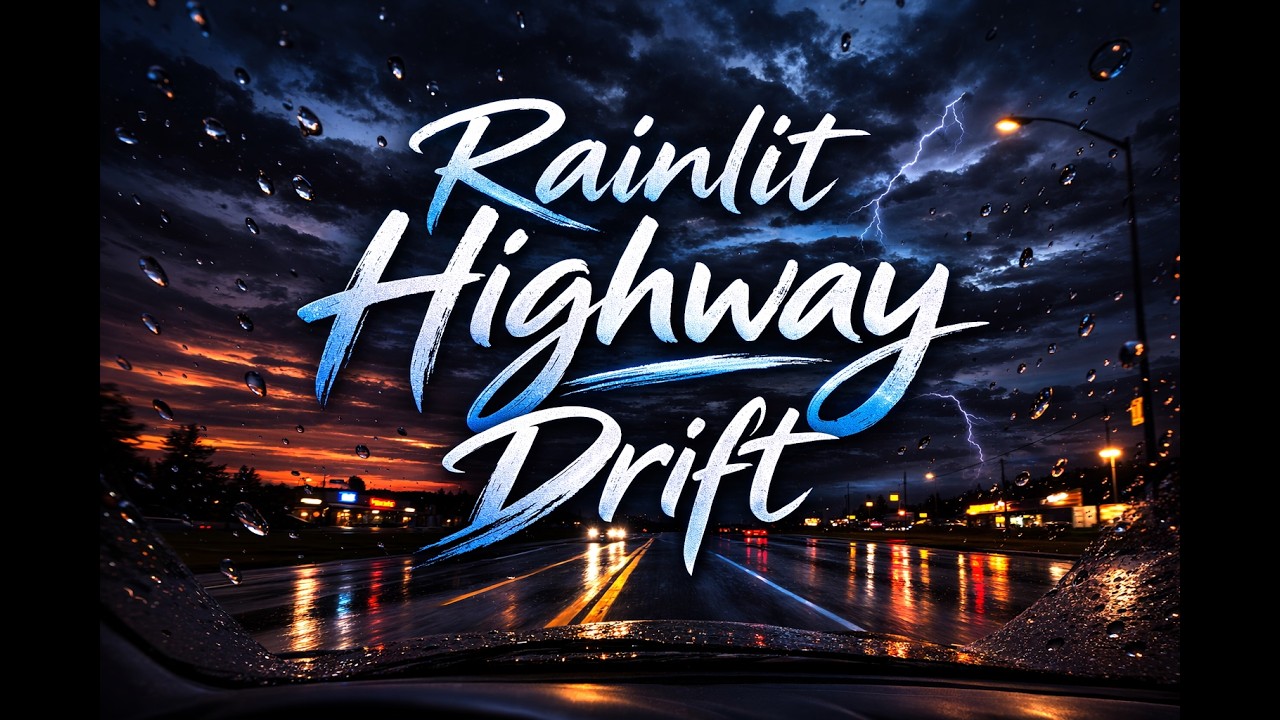 Rainlit Highway Drift – 8 Hour Deep Sleep Ambient (Thunder & Piano)