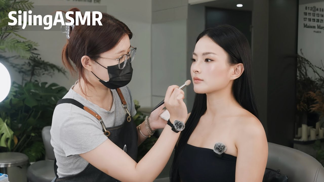 ASMR✨🇨🇳 Китайская девушка впервые 👄 Пробует тайский мягкий макияж + расслабляющие звуки