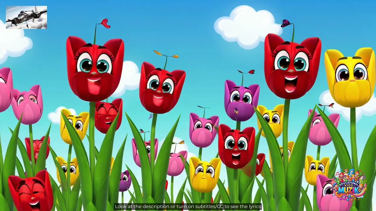 Tiny Tulips, Tall and Bright 🎵 English Kids Song about Tulips 🎵 Plants Song 