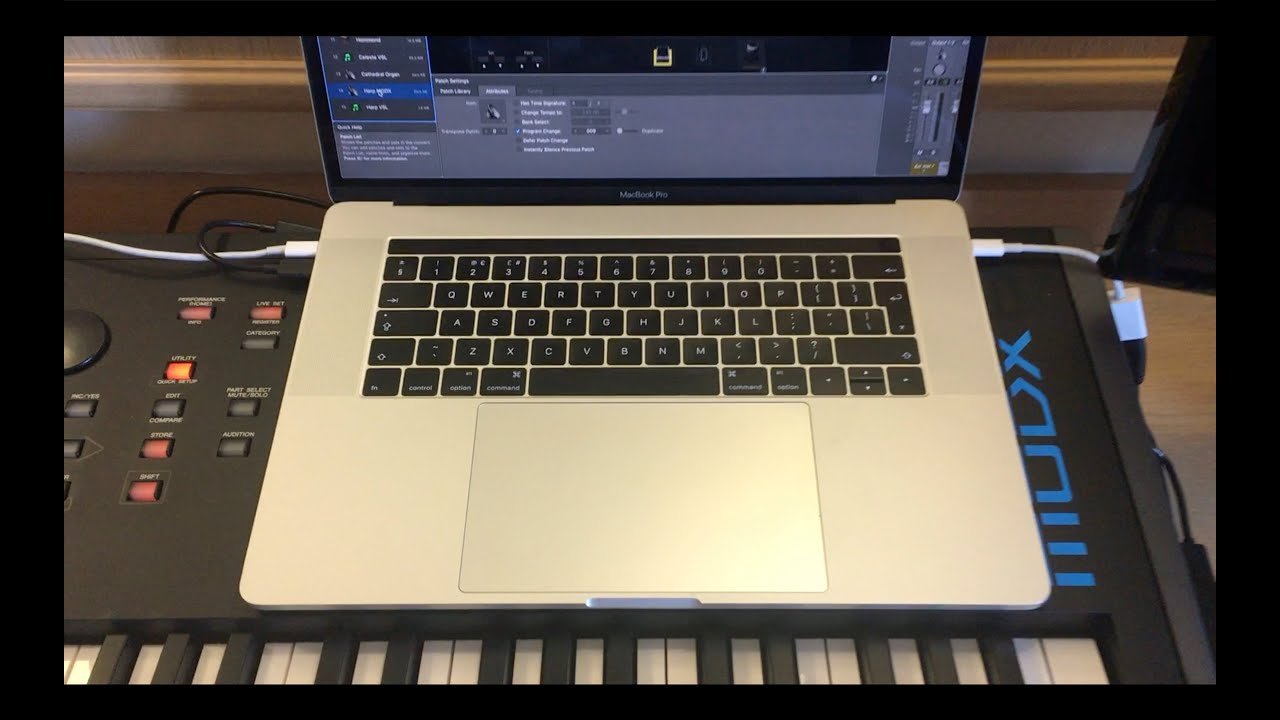 Yamaha MODX and Mainstage, set-up & program changes
