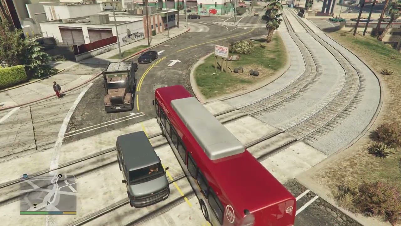 GRAND THEFT AUTO STORY MODE AND TAKING A BUS IN THE DAYTIME 