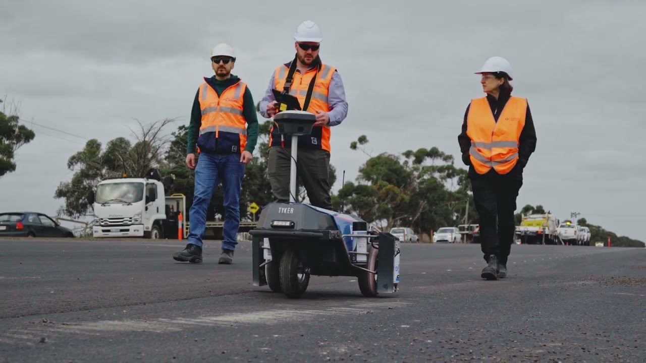 Tyker Robot Plotter - Autonomous Road Marking Robot on the Sunbury Road Upgrade