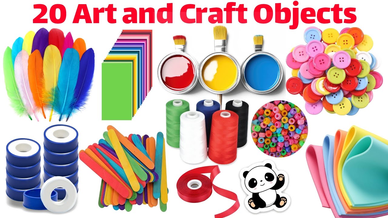 20 Art and Craft Objects Names | Learn Art & Craft Items in English | Educational Video