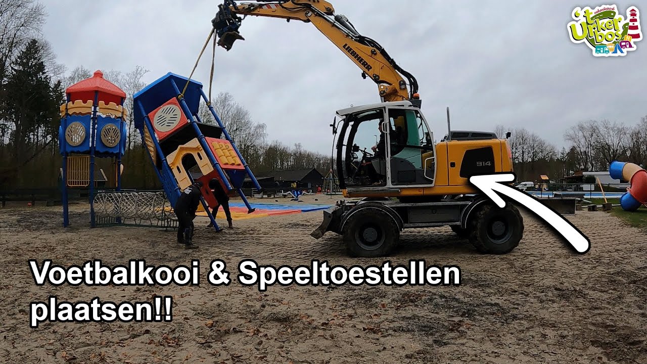 Nieuwe Speeltoestellen Plaatsen met LIEBHERR Mobiele Kraan!!!