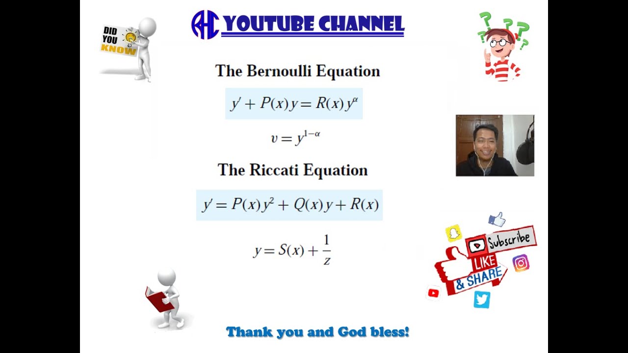Differential Equation - Part 13 (Bernoulli & Riccati Equation)