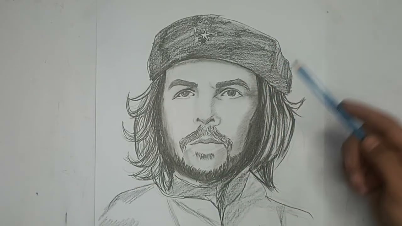 رسم صورة تشي جيفارا || رسم بالرصاص رقم 6