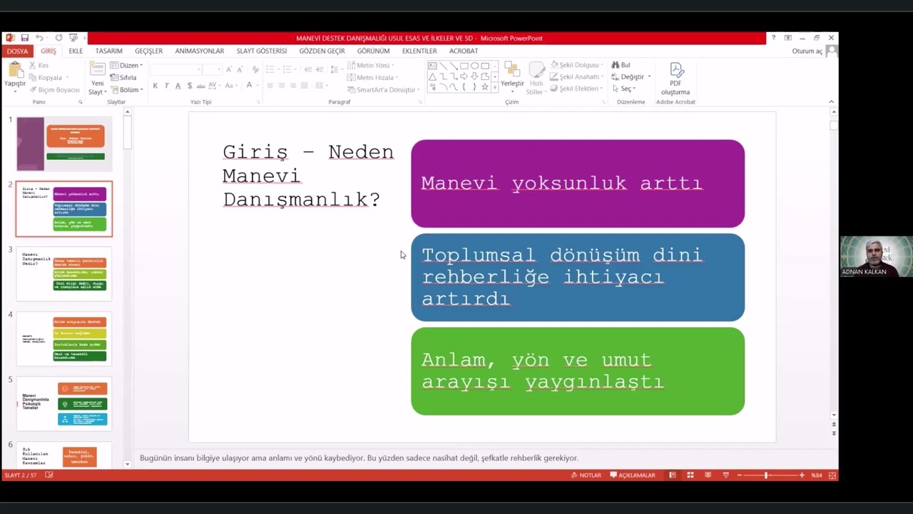 Uzm Adnan KALKAN MANEVİ DESTEK DANIŞMANLIĞI USUL ESAS İLKELER VE 5D MODELİ
