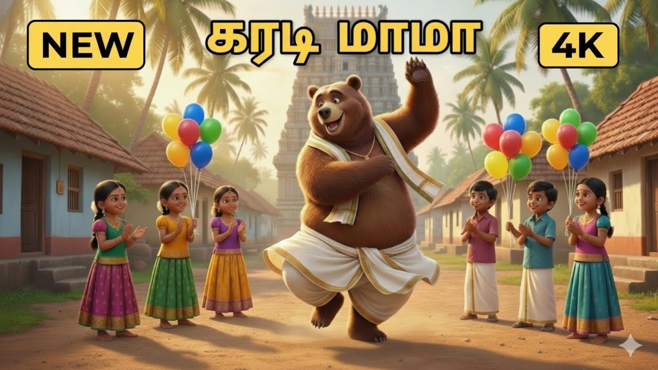 கரடி மாமா பாடல்| குழந்தைகள் பாடல் | Karadi Mama Song Tamil | School Rhymes| 4K