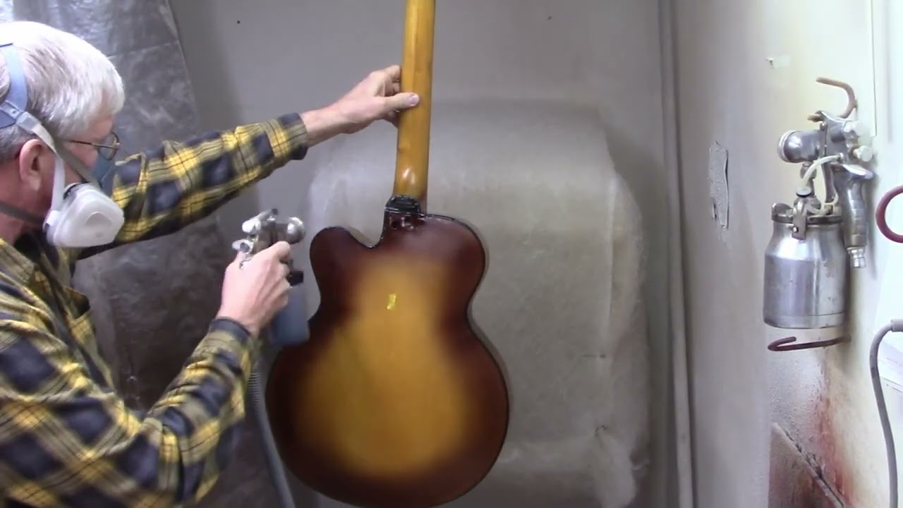 Gretsch VanEps Archtop Restoration, Part 12: Spraying the Sunburst