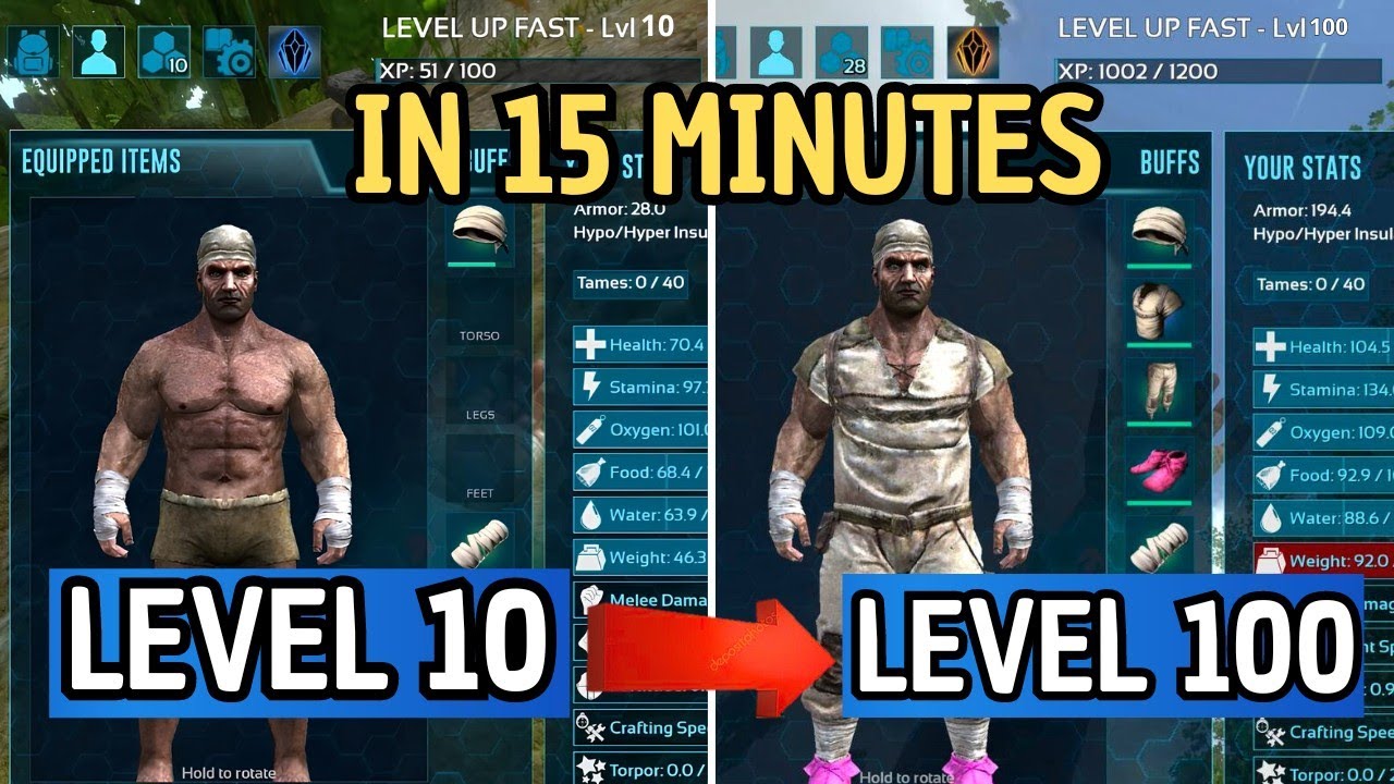 HOW TO LEVEL UP FAST IN BRUTAL MODE (LEVEL  10 TO 30) PART 2 |Ark Survival Evolved Mobile