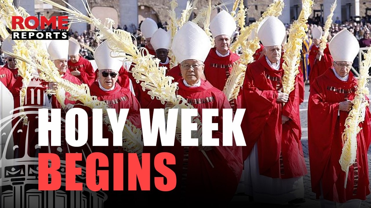 The Palm Sunday procession led by Pope Leo XIV at the Vatican, marking the start of Holy Wee